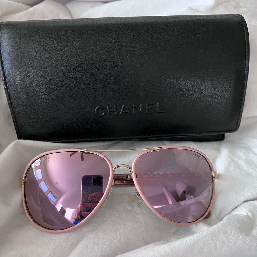 Chanel pink sunglasses